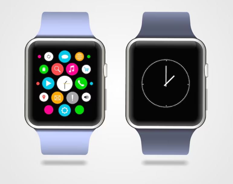 Ilustrasi smartwatch untuk olahraga dan kesehatan.
