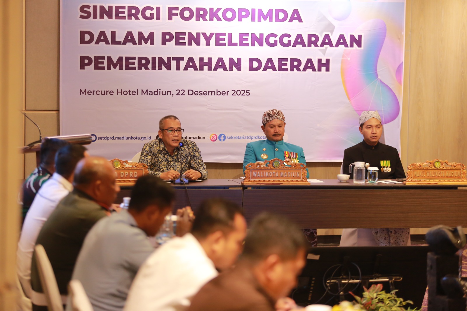 ARAH KEBIJAKAN: Ketua DPRD Kota Madiun Armaya menegaskan strategi penguatan fungsi legislasi, anggaran, dan pengawasan DPRD memasuki tahun 2026. BAGAS BIMANTARA/RADAR MADIUN