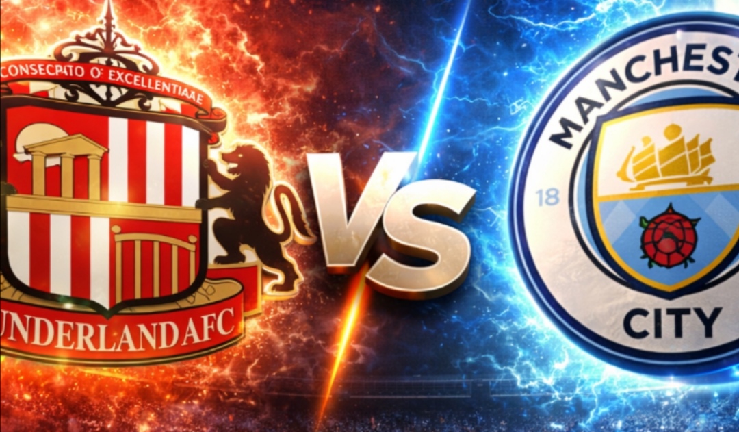 Pertandingan Sunderland vs Manchester City dijadwalkan pada Jumat 2 Januari 2026 pukul 03.00 WIB.