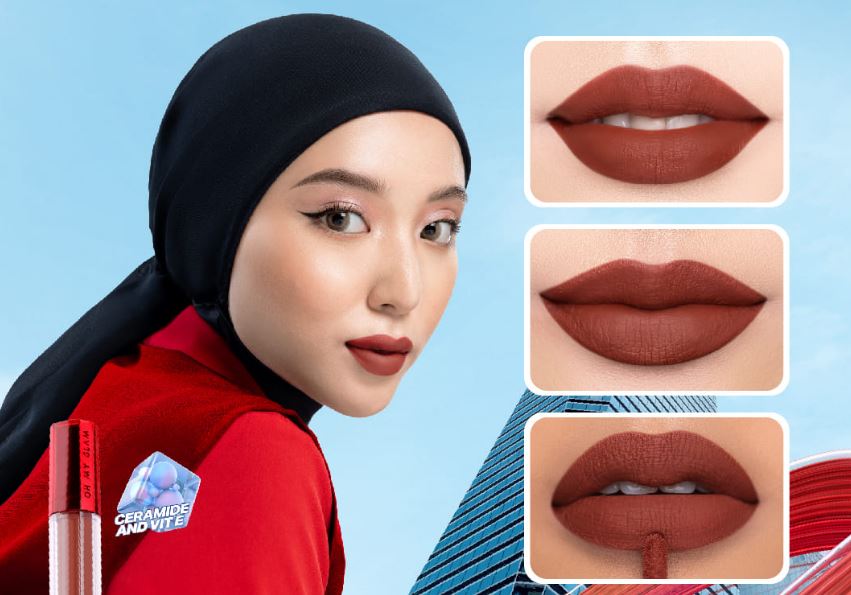 Ilustrasi lipstik OMG untuk bibir hitam.