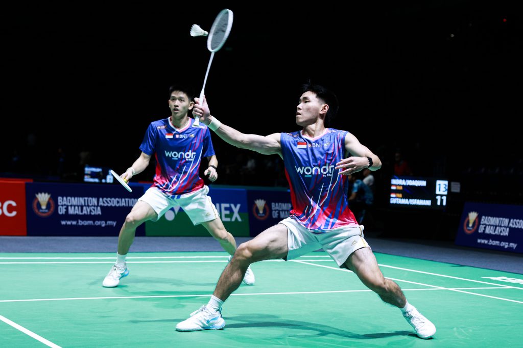 Aksi ganda putra Sabar/Reza di Malaysia Open 2026.