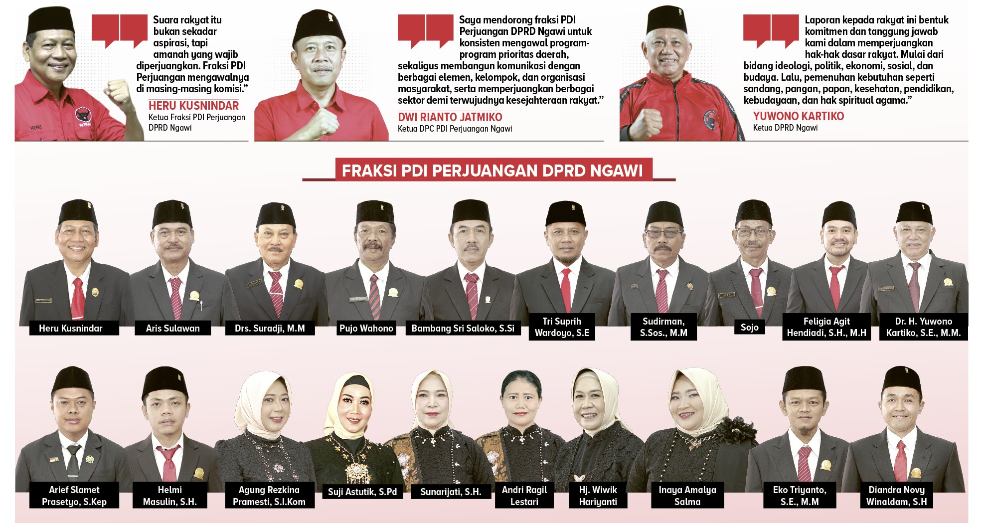 Laporan untuk rakyat dari Fraksi PDIP DPRD Kabupaten Ngawi.