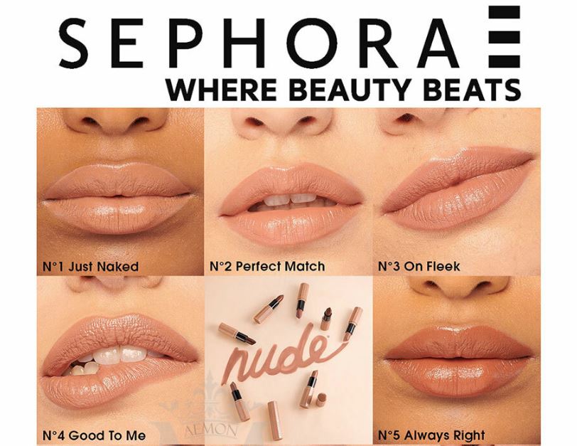 Ilustrasi warna lipstik Sephora untuk kulit sawo matang.