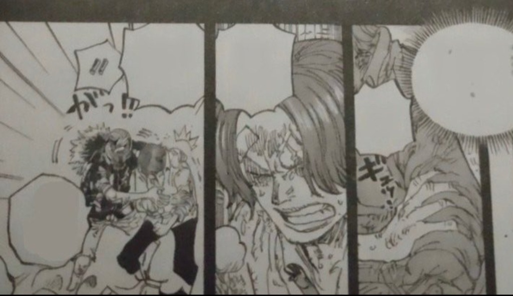 Shanks menahan amarahnya di cerita baca komik One Piece 1171 RAW.