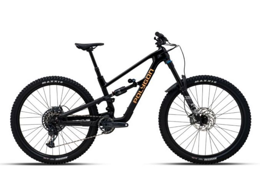 Ilustrasi sepeda Polygon MTB untuk trek berat.