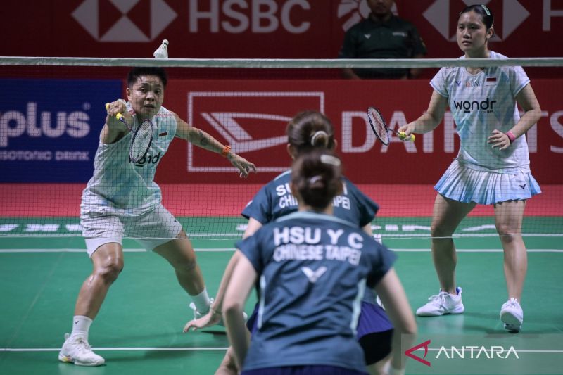 Pebulu tangkis ganda putri Indonesia Apriyani Rahayu dan Lanny Tria Mayasari di Indonesian Masters 2026.