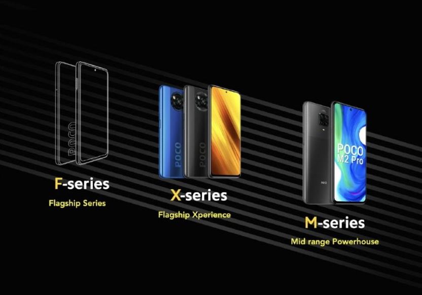 Ilustrasi perbedaan HP POCO F, M, dan X series.