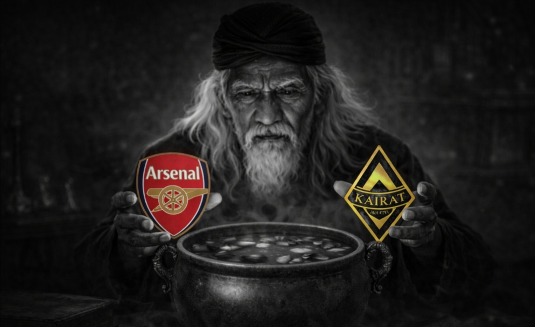 Mbah Sakat serius meramal laga Arsenal vs Kairat Almaty.