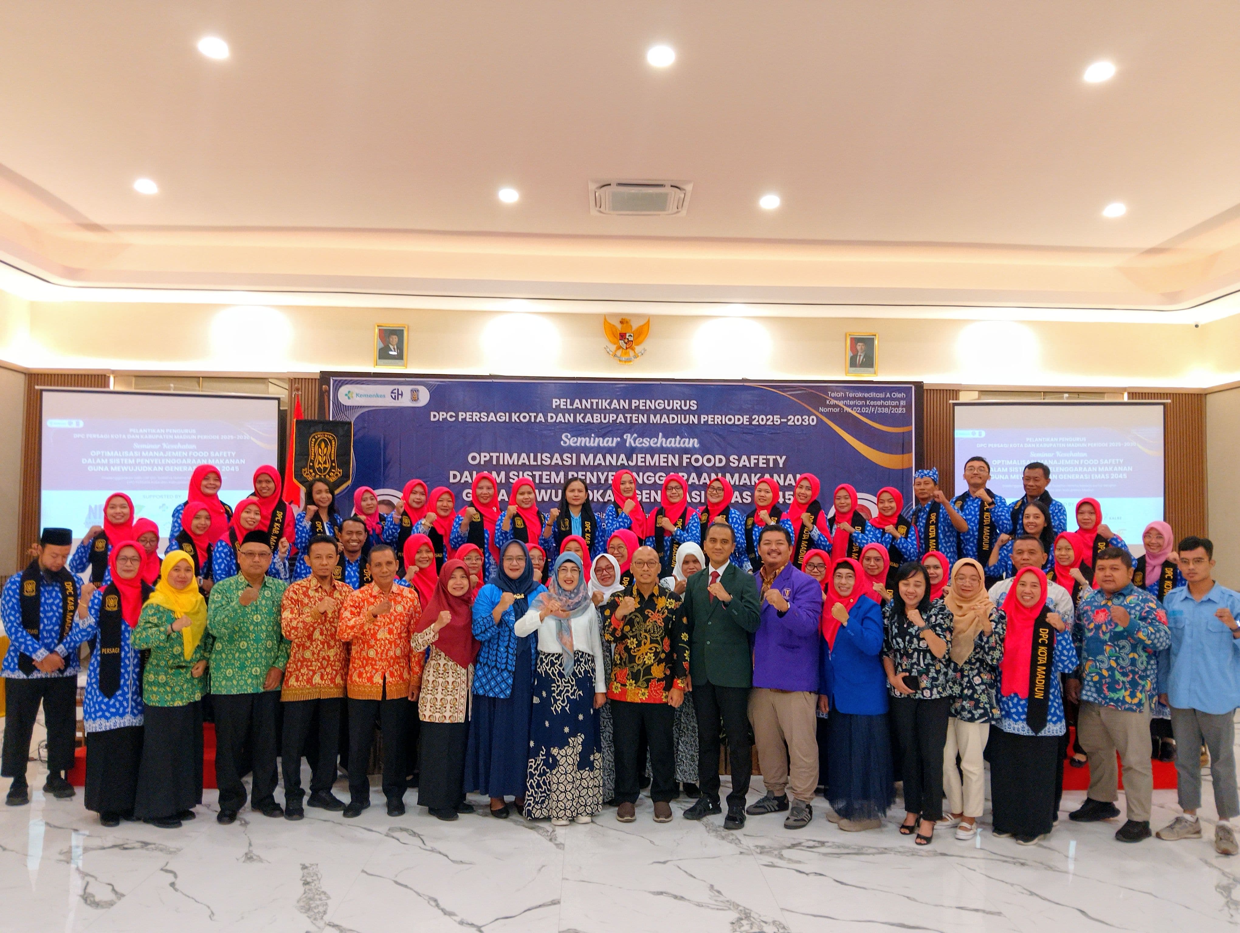 Pengurus DPC Persagi Kota dan Kabupaten Madiun periode 2025&ndash;2030 usai resmi dilantik.