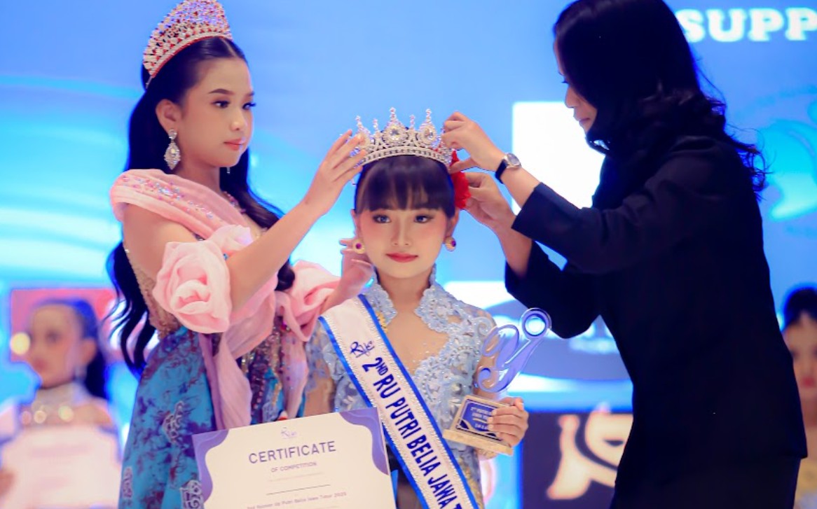 Almahyra Kirana, siswi SDN 05 Madiun Lor meraih Runner Up 2 Putri Belia Jatim 2025.