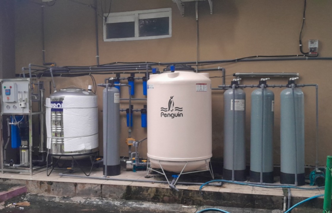 Instalasi filter fasilitas air siap minum gratis di kawasan alun-alun Ngawi yang direncanakan dipindah, salah satunya ke depan Masjid Agung. DOK RADAR NGAWI