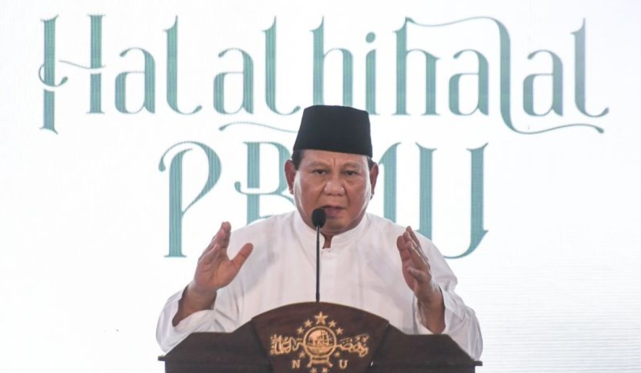Presiden Prabowo Subianto dalam acara Halal Bihalal PBNU 1 Abad NU.