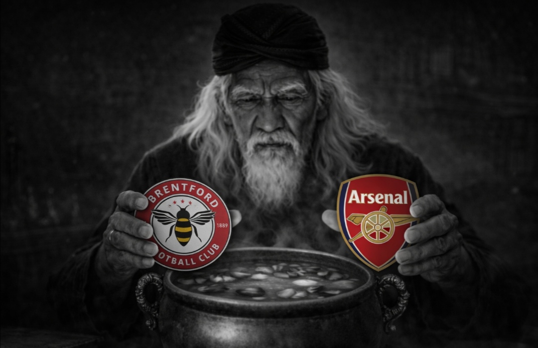 Mbah Sakat sedang meramal laga Brentford vs Arsenal.