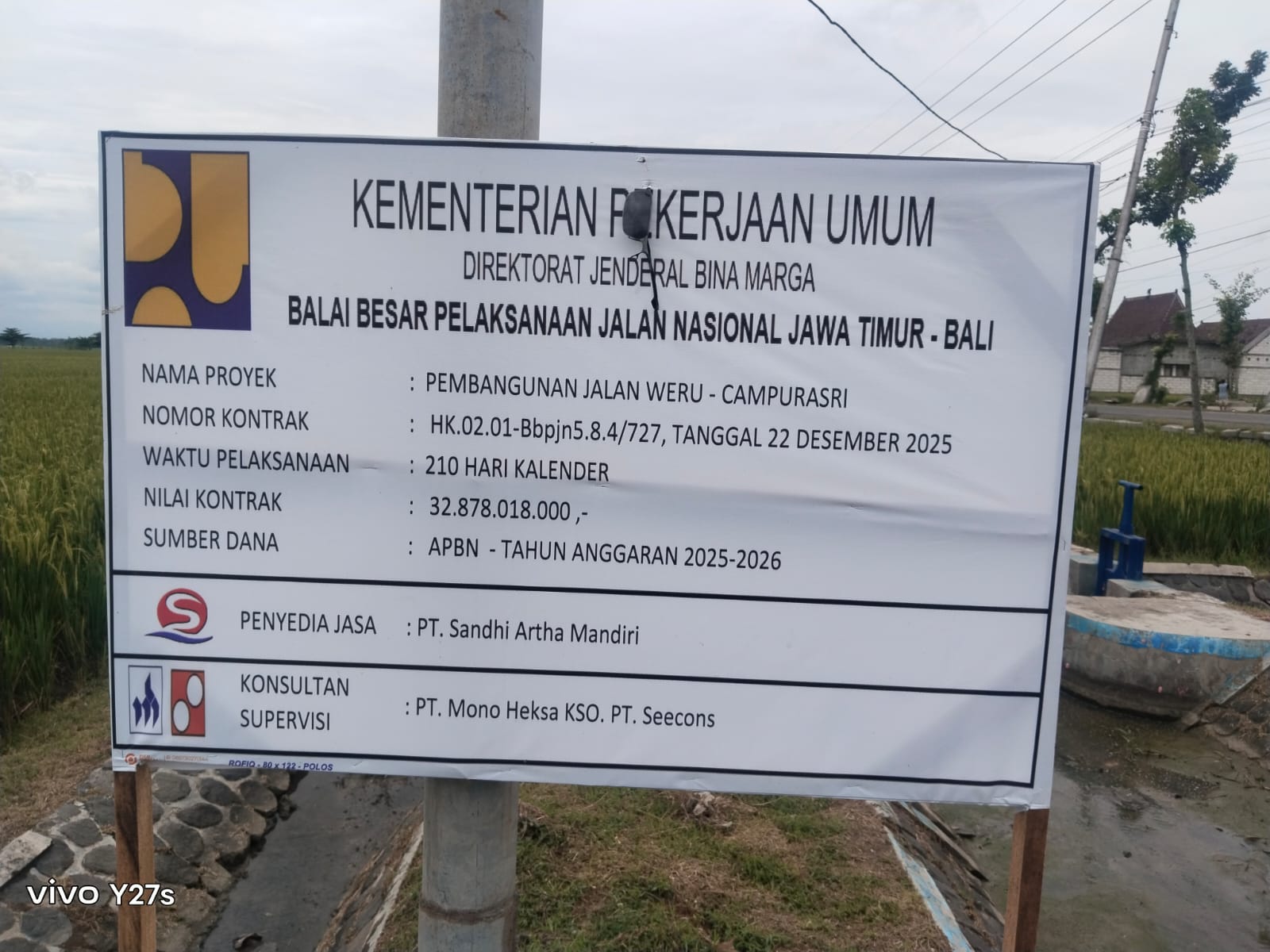 PROYEK PUSAT: Pemerintah pusat mengucurkan dana Rp 32,8 miliar untuk memperbaiki ruas Jalan Weru&ndash;Campursari, Karangjati, Ngawi, melalui program Inpres Jalan Daerah.