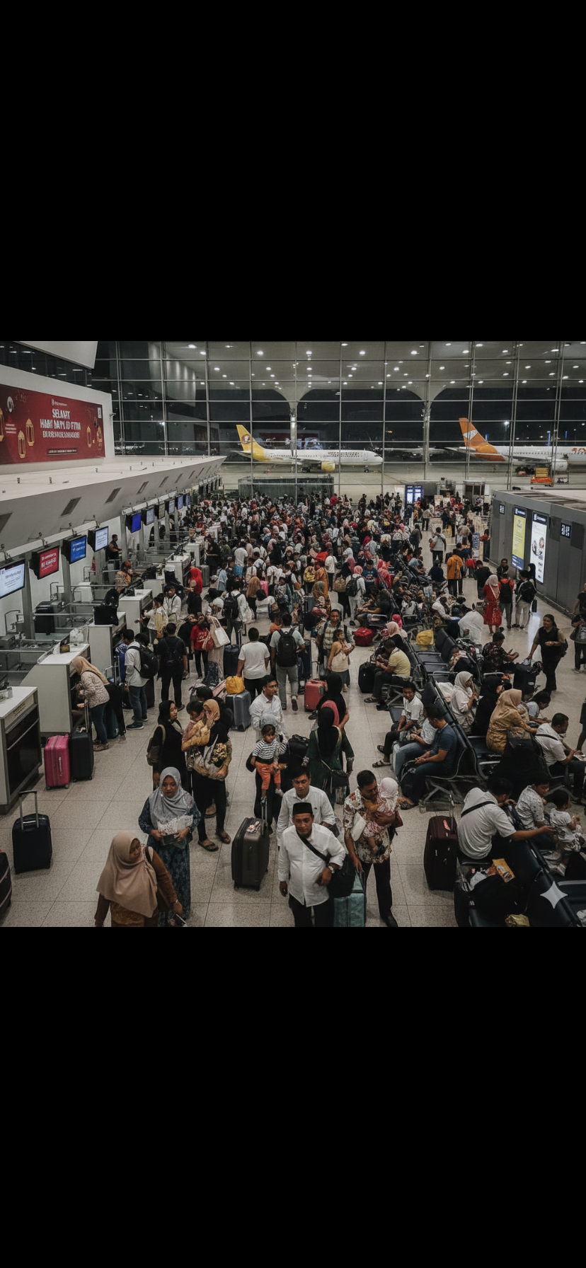 Ilustrasi suasana bandara saat mudik lebaran
