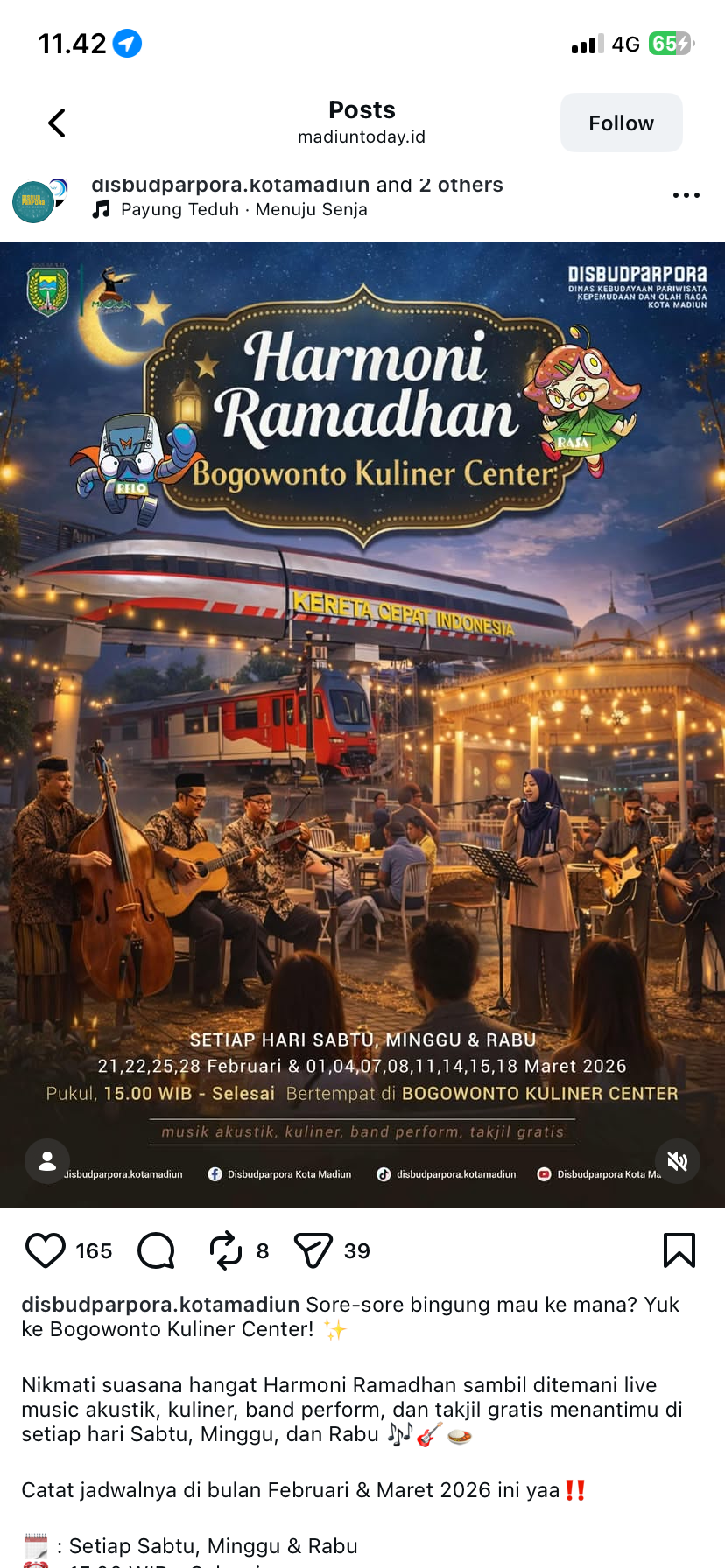 Poster bogowonto center by akun instagram @disbudparpora.kotamadiun