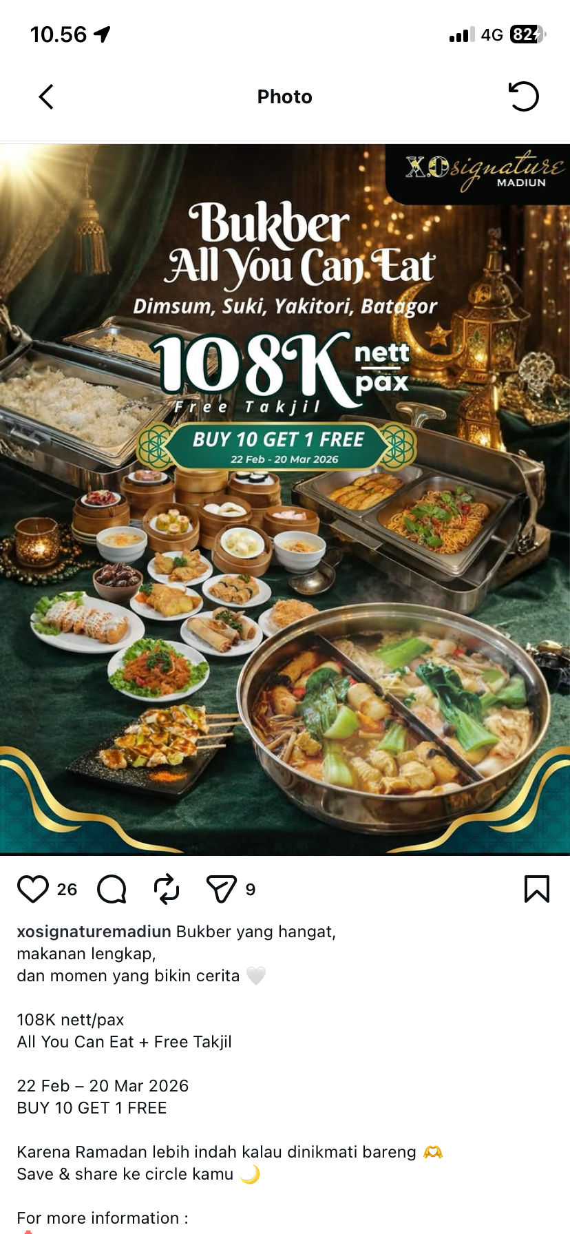 Postingan instagram xo signature madiun