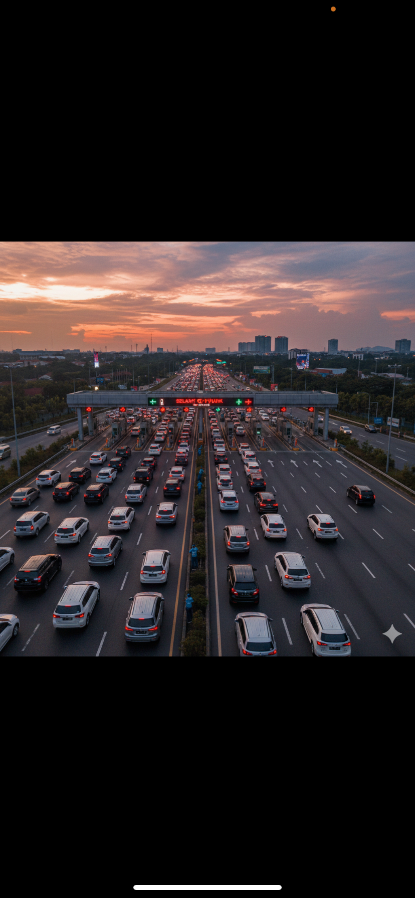 Ilustrasi suasana jalan tol saat mudik
