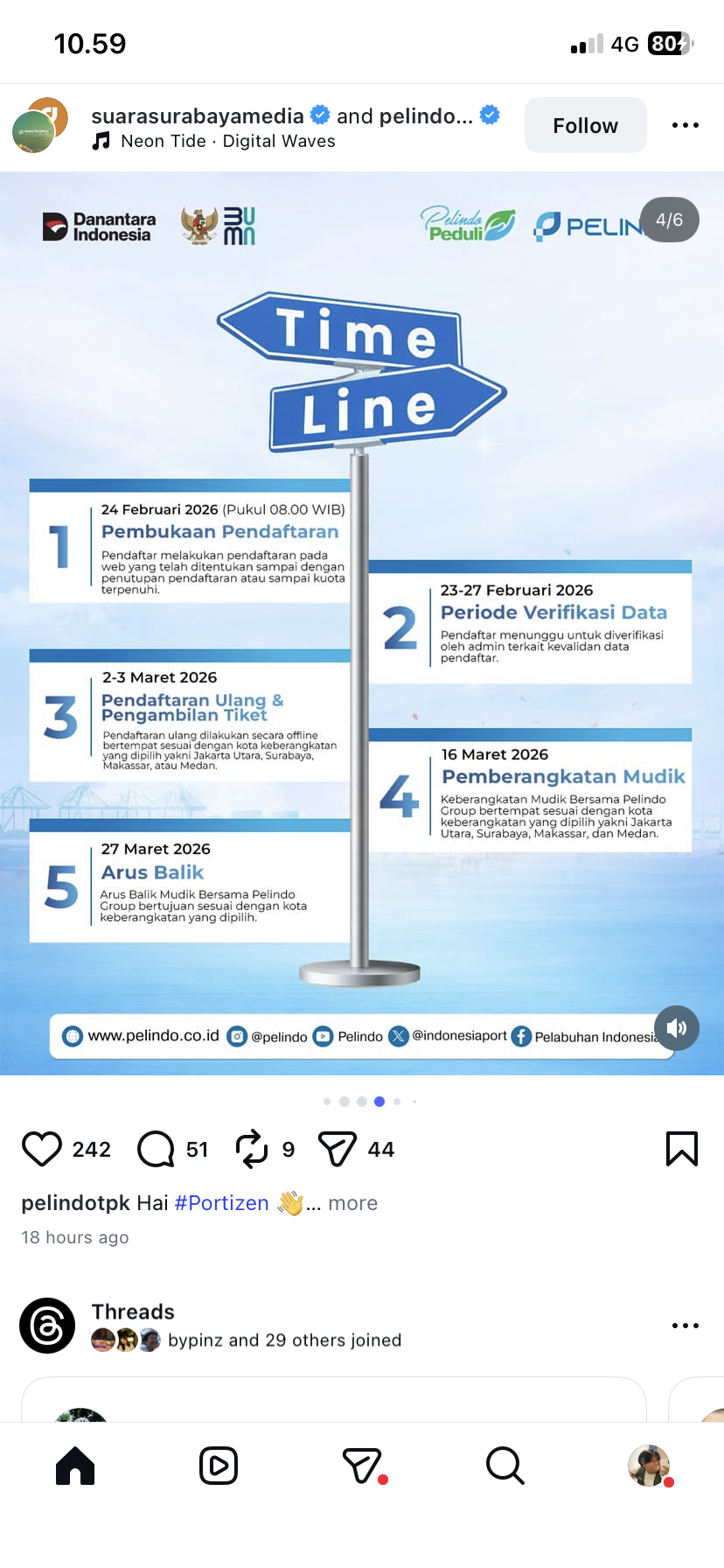 Postingan instagram terkait Timeline 