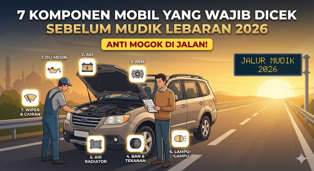 Komponen Mobil yang Wajib Dicek Sebelum Mudik Lebaran 2026 (Generated by Gemini AI)