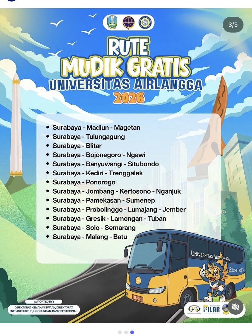Rute mudik gratis unair