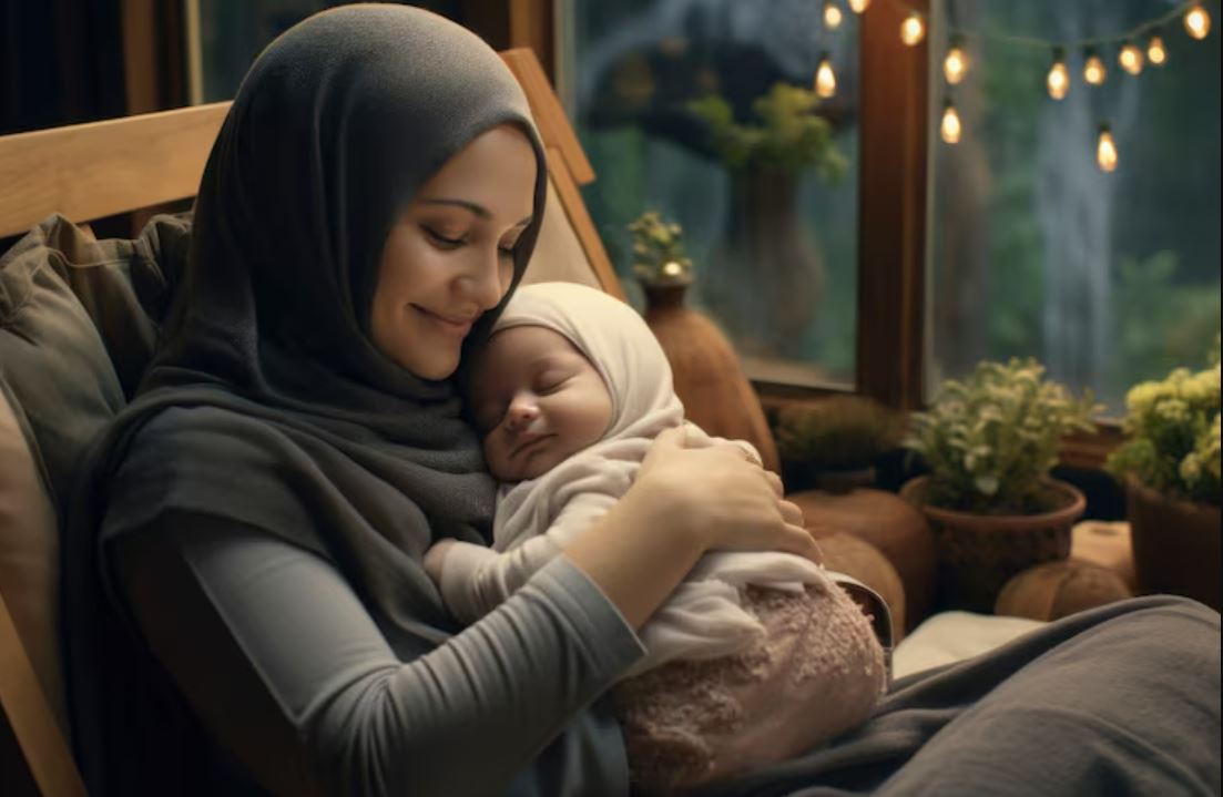 Ilustrasi ibu dan anak