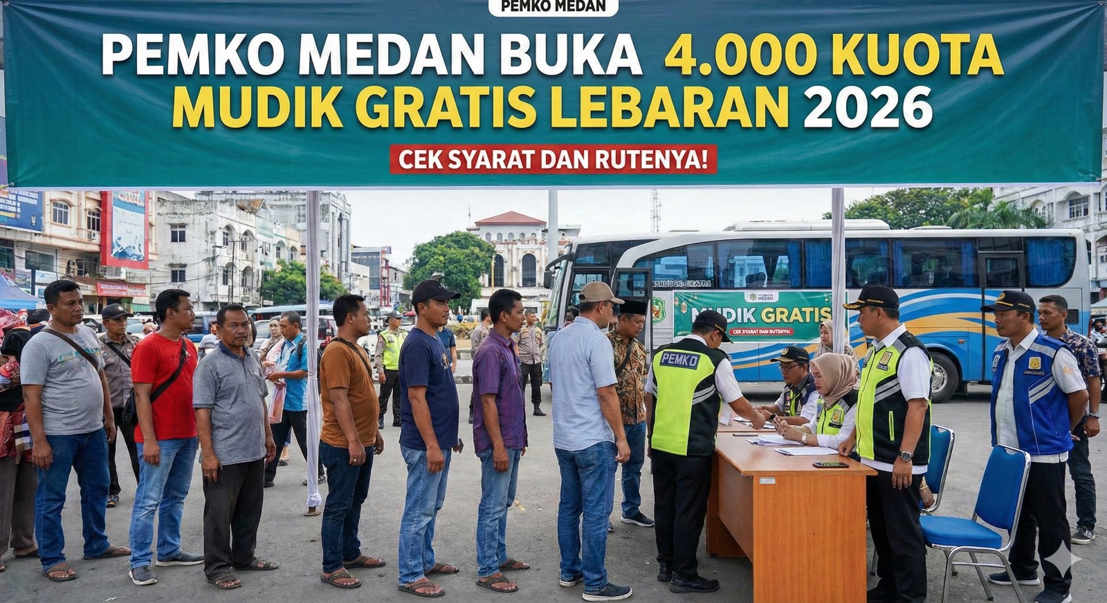 Ilustrasi Peserta Pendaftar Program Mudik Gratis Pemkot Medan (Generated by Gemini AI)
