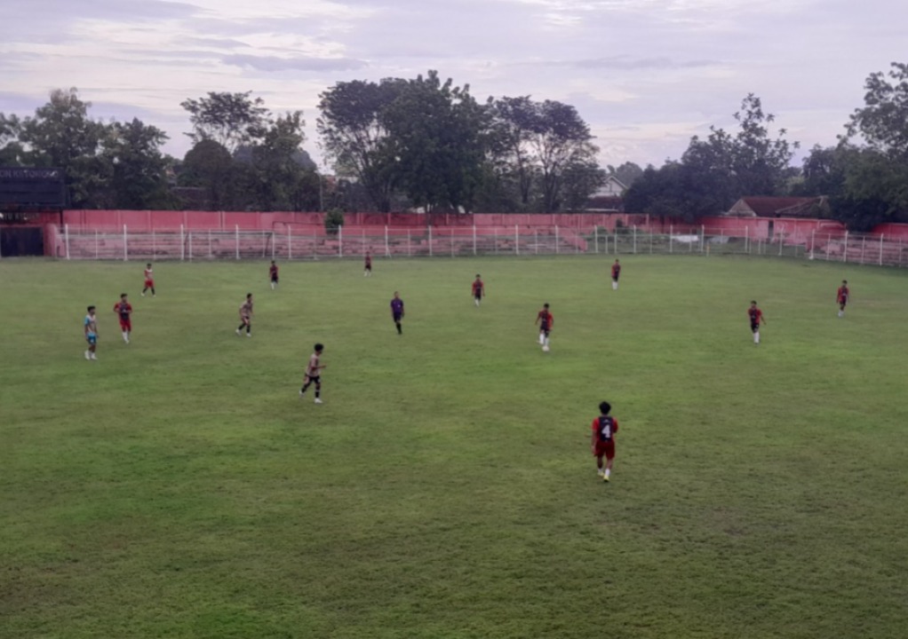 TRIAL: Tujuh pemain baru mengikuti sesi latihan Persinga Ngawi sebagai bagian seleksi skuad menuju Liga 4 Nasional 2026.