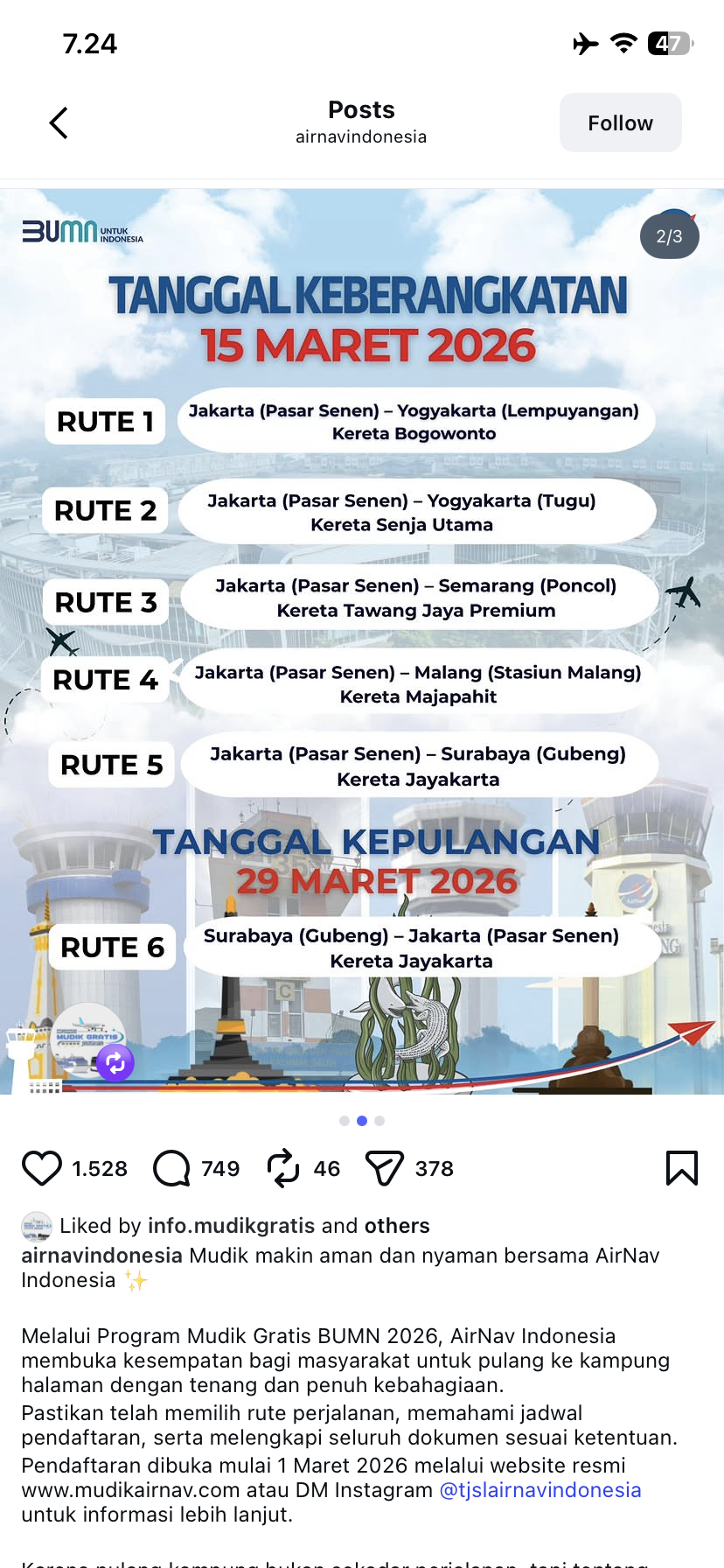 Rute yang ditawarkan 