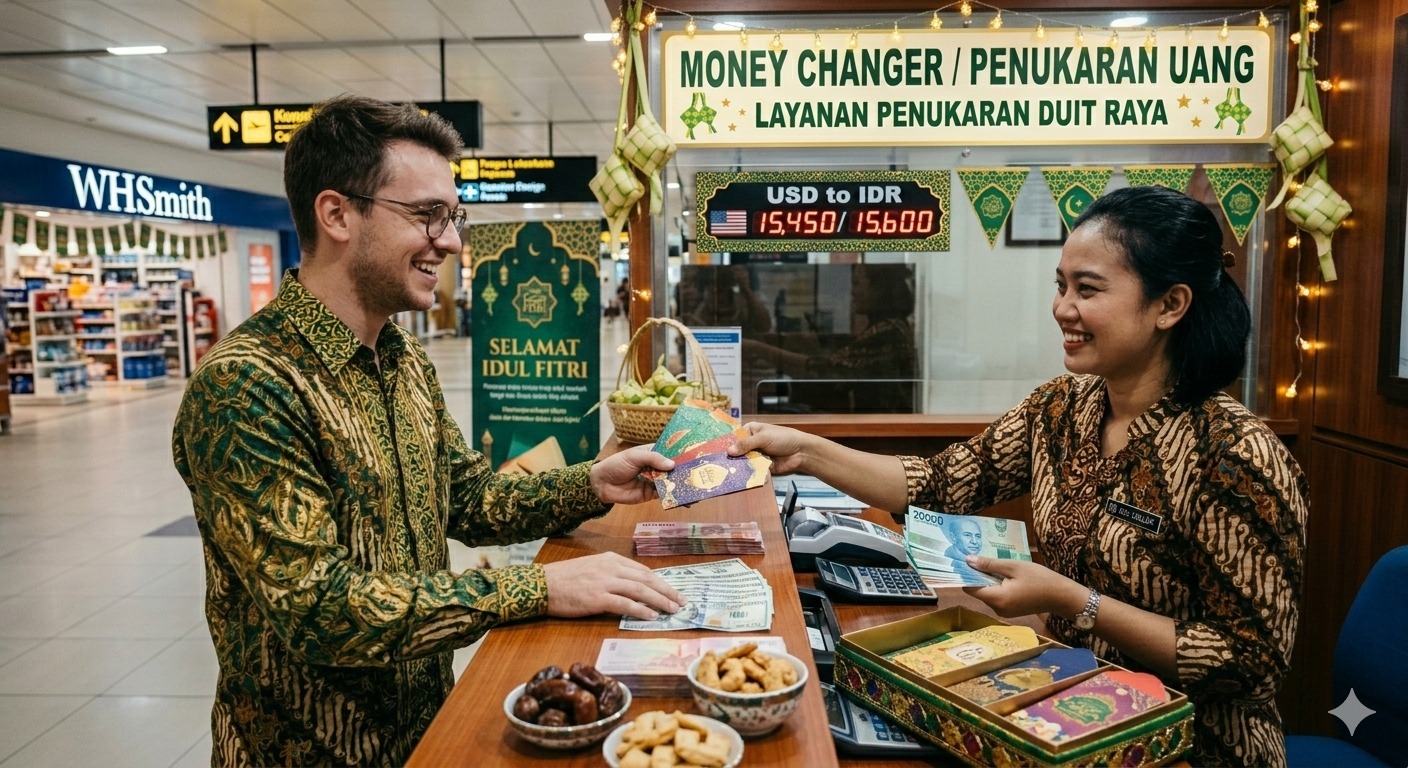 Ilustrasi tukar uang hari raya