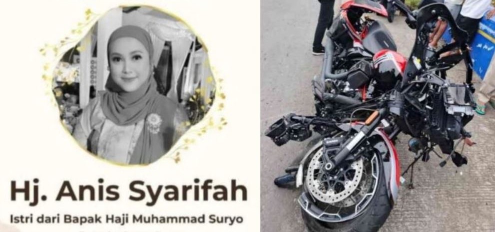 Istri bos rokok HS, Anis Syarifah, meninggal dalam kecelakaan moge Harley Davidson. Muhammad Suryo dilaporkan kritis.
