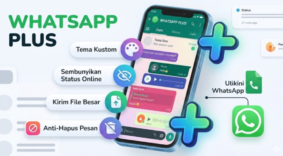Ilustrasi Whataspp Plus.