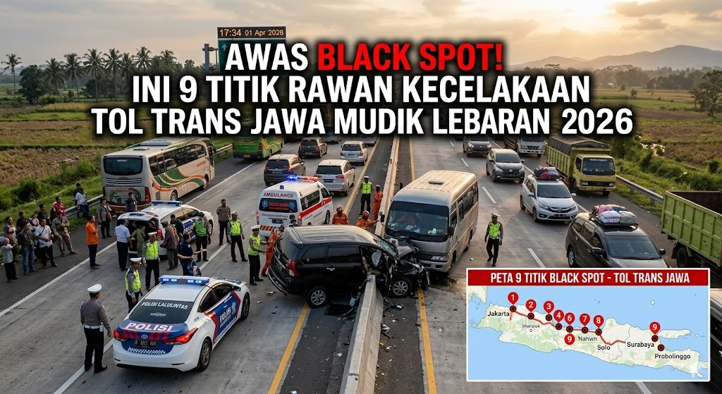Ilustrasi Titik Rawan Kecelakaan di Tol Trans Jawa (Generated by Gemini AI)