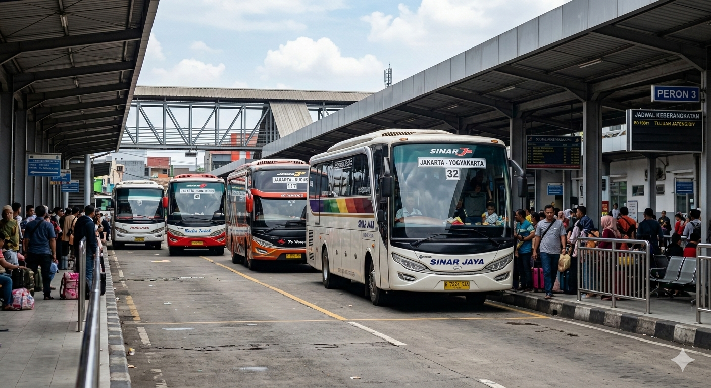Ilustrasi keramaian terminal saat mudik