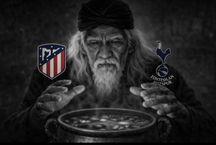 Mbah Sakat sedang meramalkan laga Atletico Madrid vs Tottenham Hotspur.