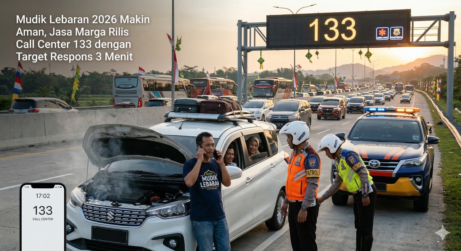 Ilustrasi Penggunaan Layanan Call Center 133 (Generated by Gemini AI)