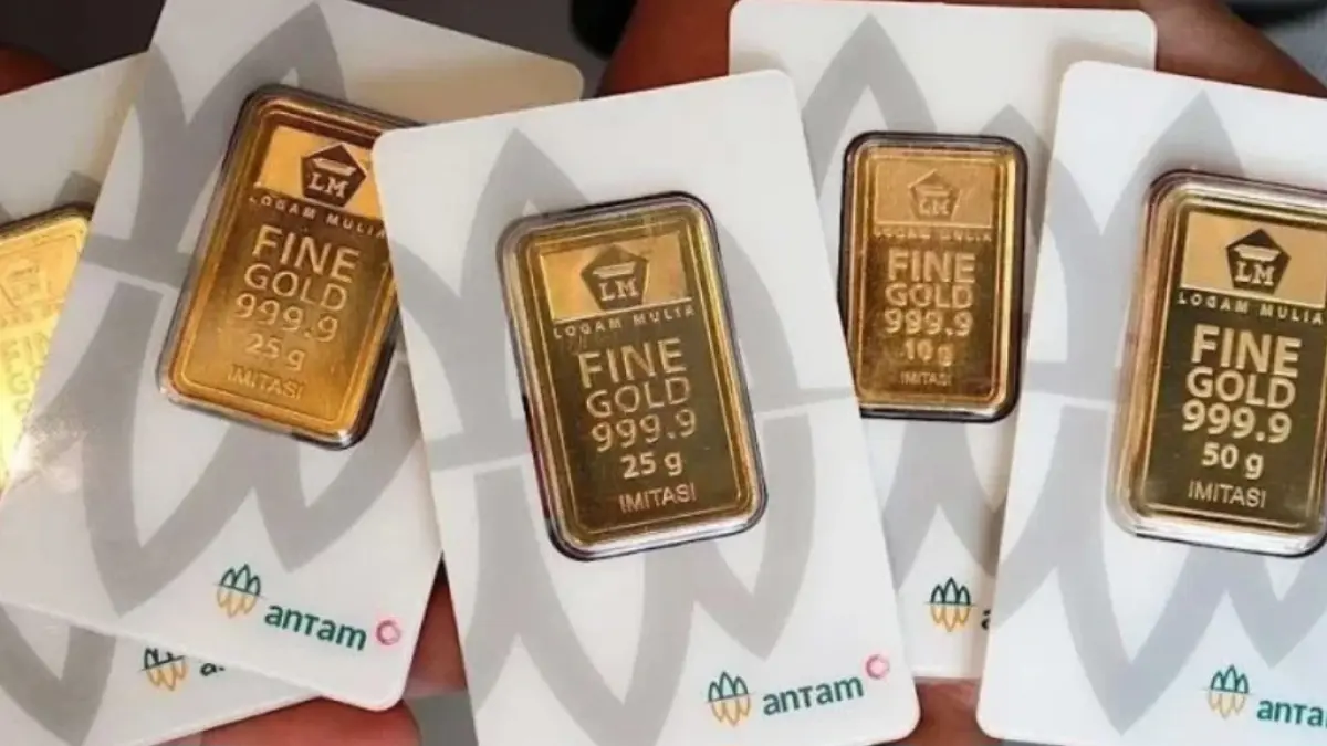 Ilustrasi update harga emas hari ini produksi Antam. (ANTARA)