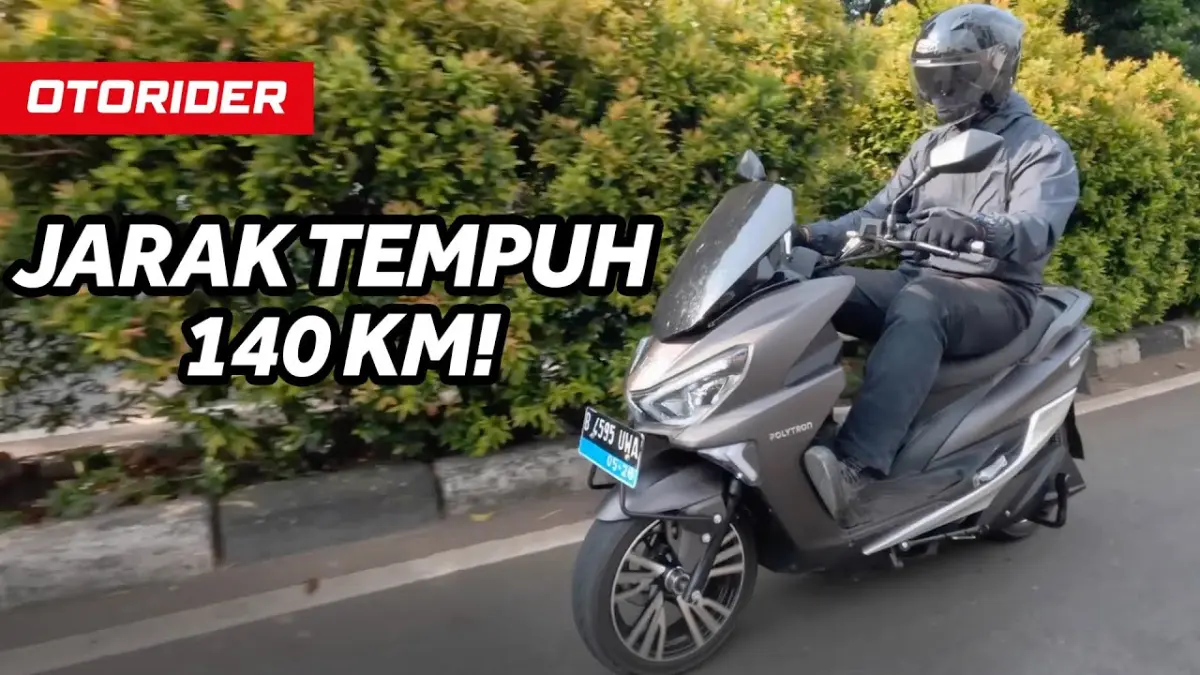Polytron Fox R mampu menempuh jarak hingga 140 kilometer. (YT OTORIDER)