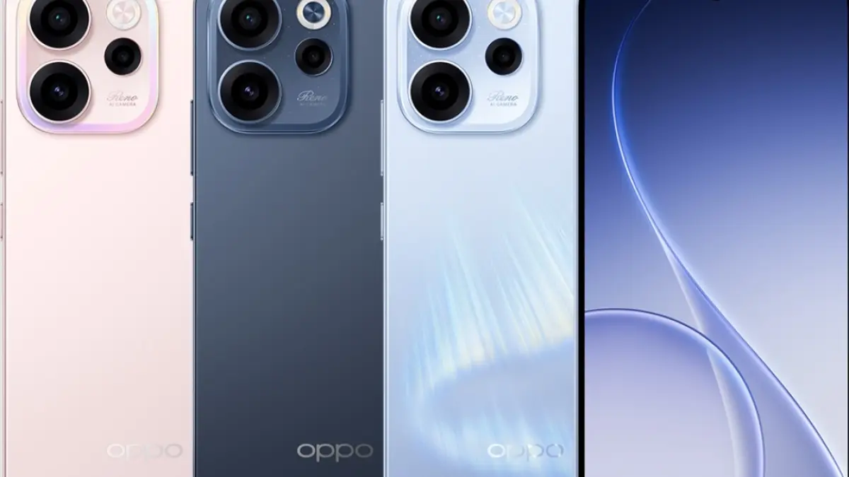 Oppo Reno 15 F 5G menjadi varian tertinggi dengan spesifikasi paling lengkap. (OPPO)
