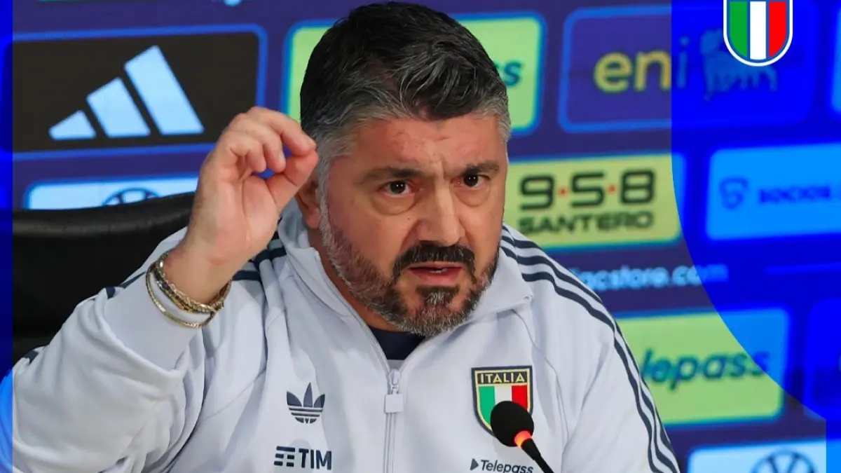 Pelatih Italia Gattuso akan memakai pola 3-5-2 melawan Irlandia Utara. (ig@azzurri)