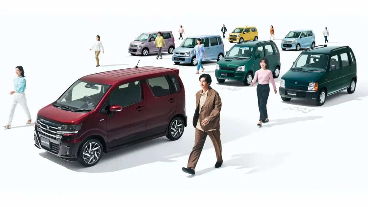 Evolusi Suzuki Wagon R di Jepang. Di Indonesia, mobil ini dipasarkan dengan nama Suzuki Karimun dan bertransformasi menjadi Suzuki Karimun Wagon R. (SUZUKI JAPAN)