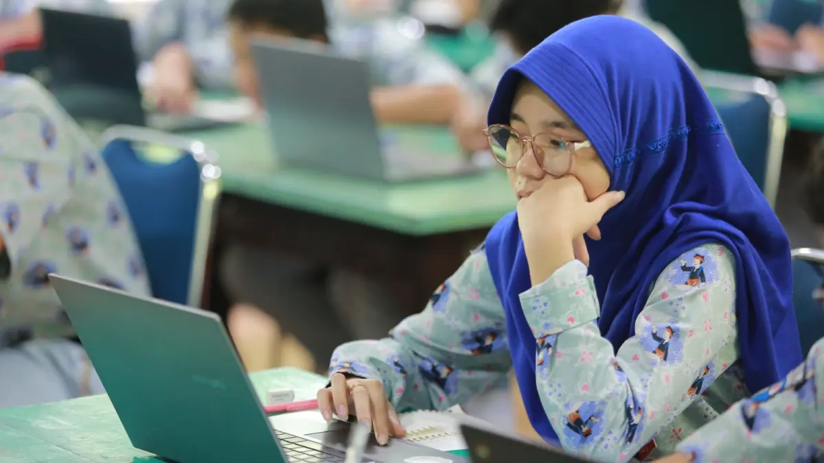 Siswa di Kota Madiun mengikuti simulasi Tes Kemampuan Akademik (TKA) sebagai persiapan ujian April 2026. BAGAS BIMANTARA/RADAR MADIUN