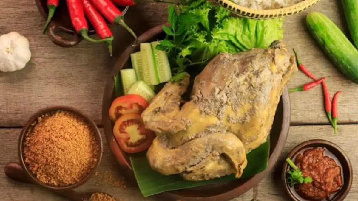 Ilustrasi ayam ingkung.