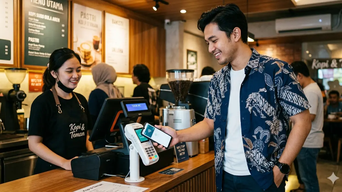 Ilustrasi memakai fitur nfc