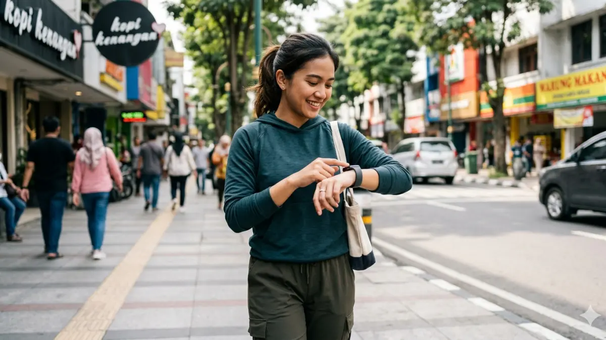 Ilustrasi pakai smartwatch 