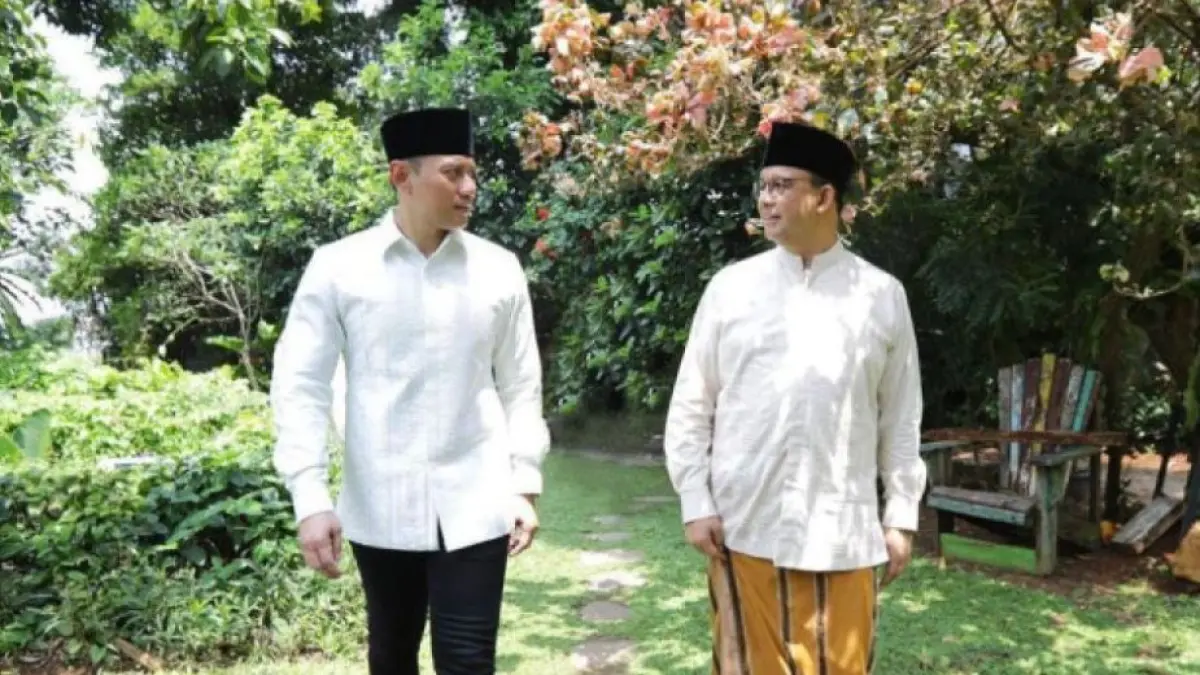 Momen pertemuan Ketum Partai Demokras Agus Harimurti Yudhoyono alias AHY dan Anies Baswedan pada 2023 lalu. (ANTARA)