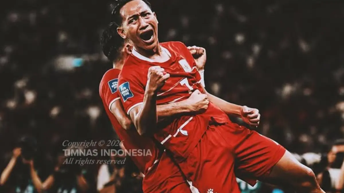 Beckham Putra merayakan gol untuk Timnas Indonesia di laga FIFA Series 2026 melawan Saint Kitts and Nevis. (IG TIMNAS INDONESIA)