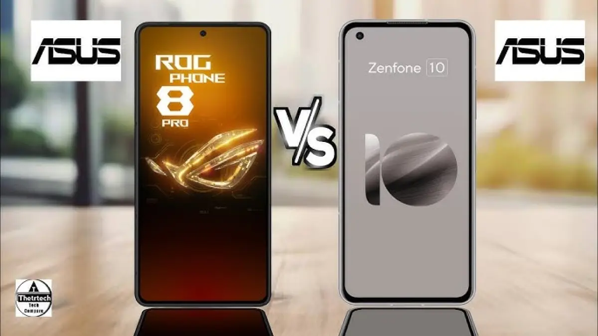 Ilustrasi perbandingan ASUS ROG Phone Pro dan Zenfone 10. (YouTube Thetrtech)