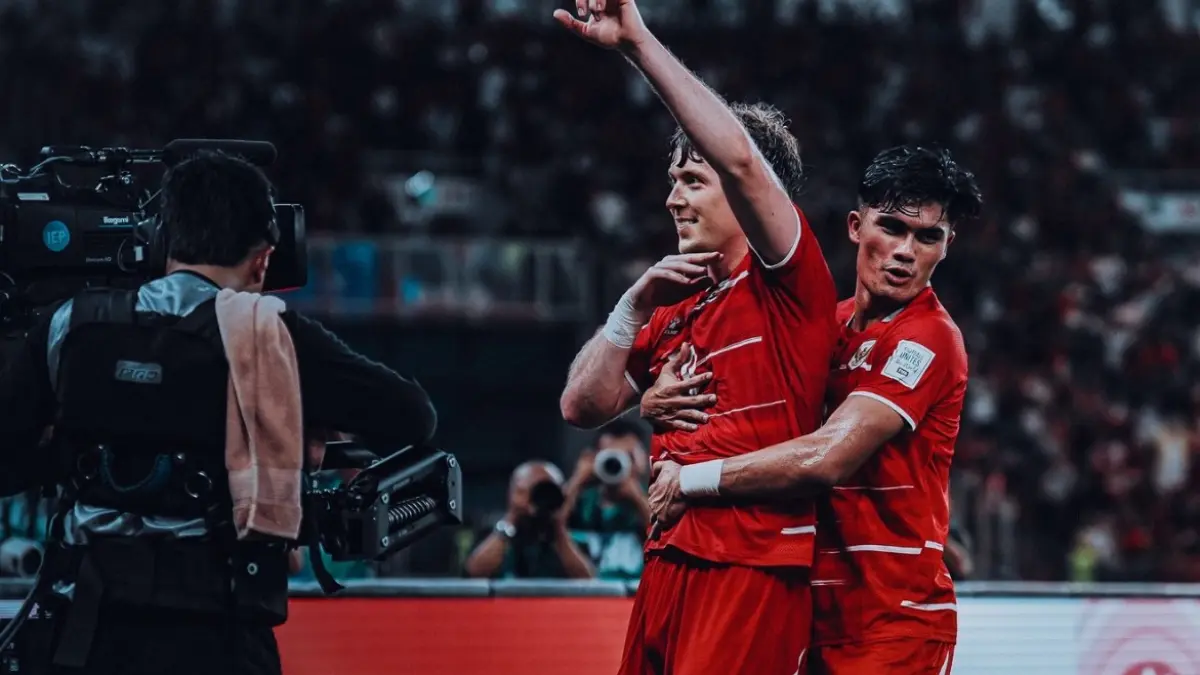Ole Romeny merayakan gol untuk Timnas Indonesia bersama Ramadan Sananta. (IG OLE ROMENY)