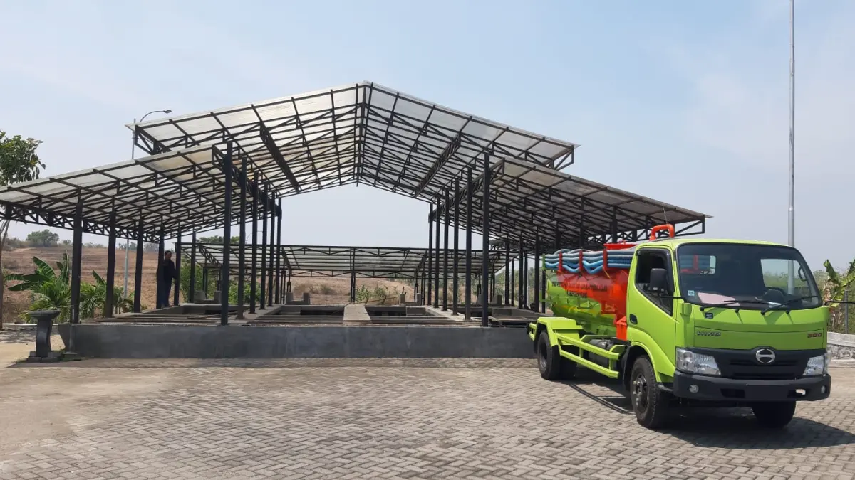 Instalasi pengolahan lumpur tinja di Ngawi mulai mendekati kapasitas maksimal akibat lonjakan kebutuhan layanan sanitasi. DOK RADAR NGAWI